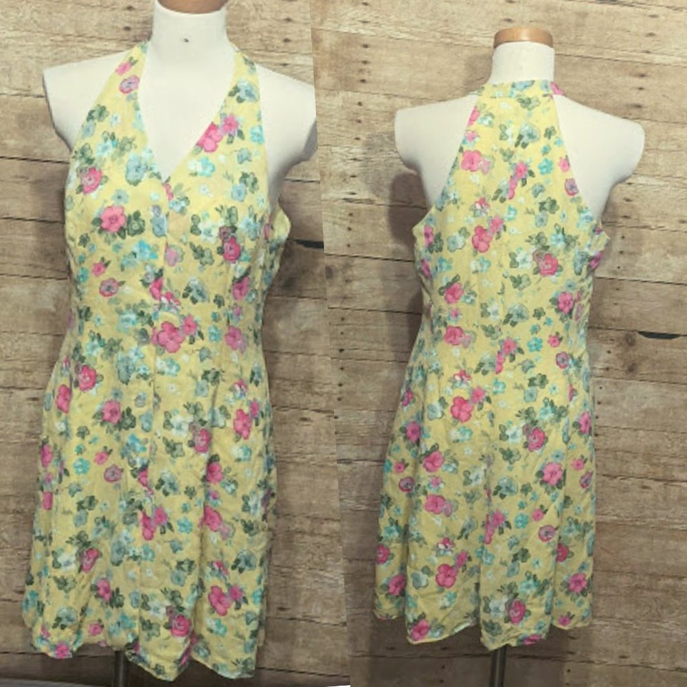 Vintage Cottage Core Yellow Floral Dress - Picture 16 of 16